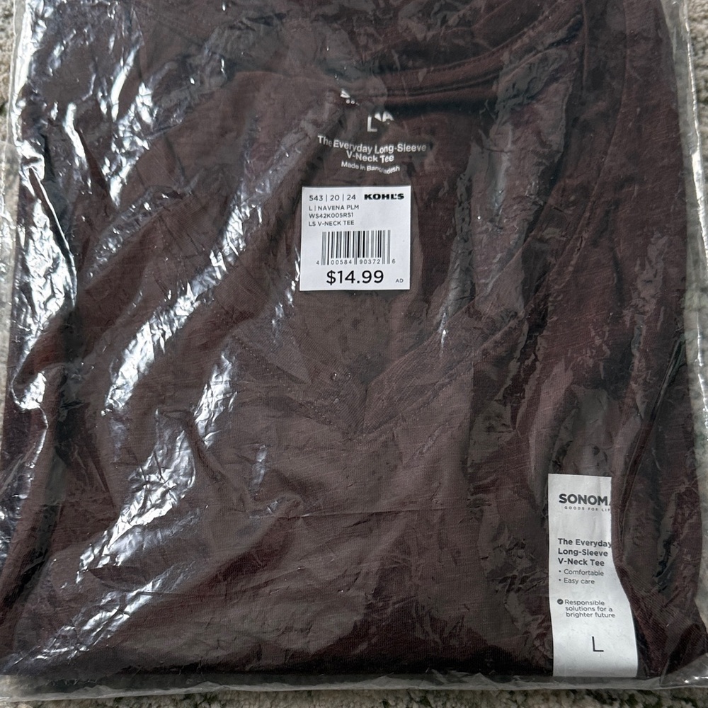 Sonoma Long-Sleeve V-Neck Tee - Deep Brown